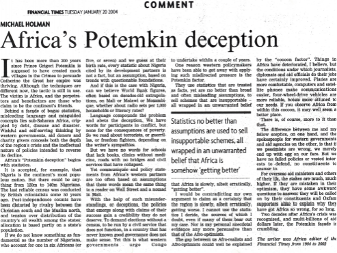 Africa's Potemkin deception