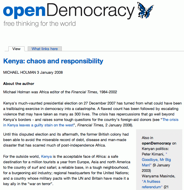 Kenya: chaos and responsibility