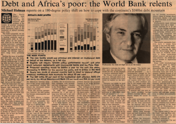 Debt and Africa's poor: the World Bank relents