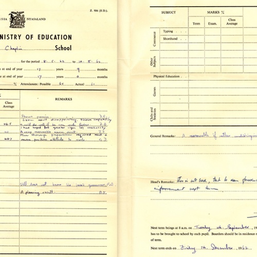 School Report - May 10th 1962